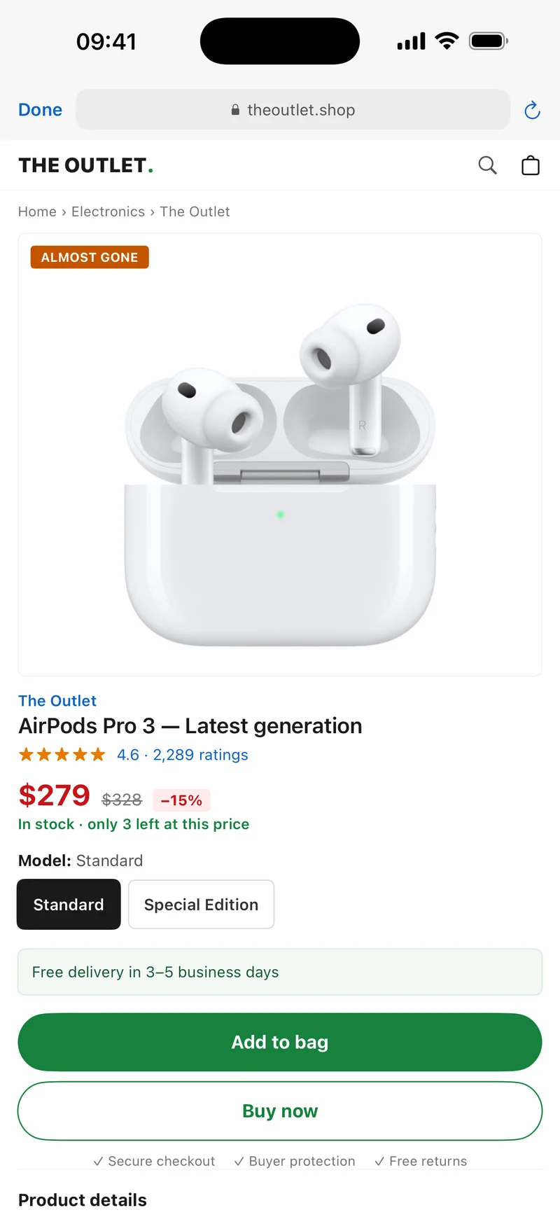 The Outlet simulated shopping experience